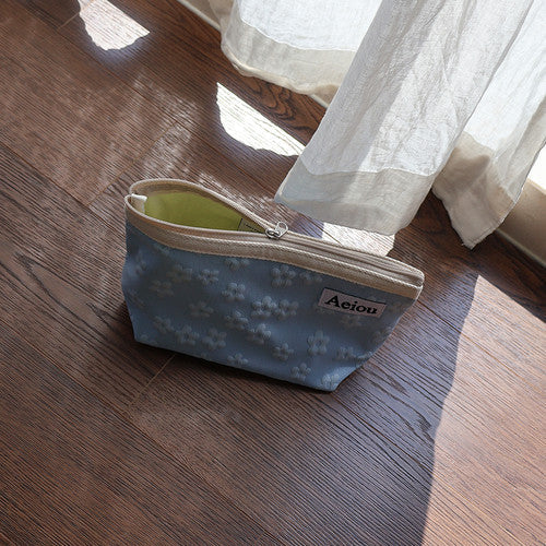 Aeiou Basic Pouch (L size) Jelly Flower Blue - Image 2