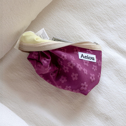 Aeiou Basic Pouch (L size) Jelly Flower Raspberry - Image 3