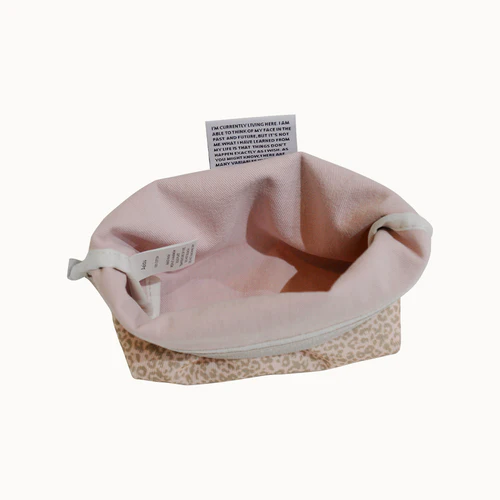 Aeiou Basic Pouch (L size) Leopard Pink Corduroy - Image 2