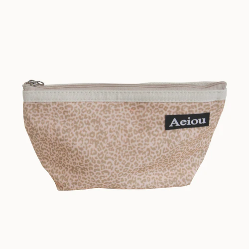 Aeiou Basic Pouch (L size) Leopard Pink Corduroy - Image 3