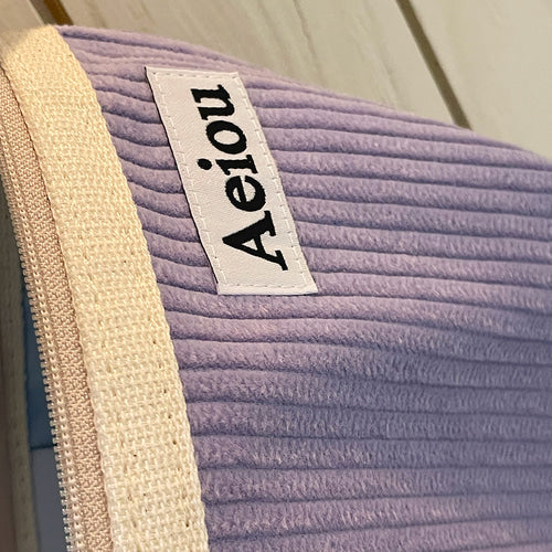 Aeiou Basic Pouch (L size) Purple Cabbage Soup Corduroy - Image 3