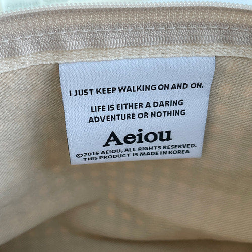Aeiou Basic Pouch (L size) Spring green check - Image 2
