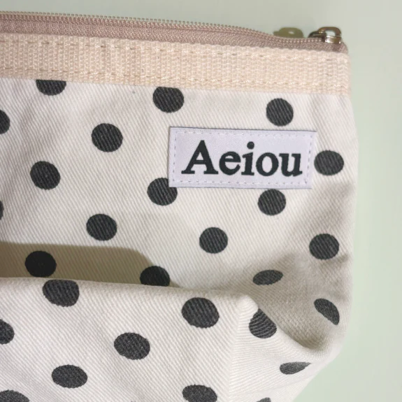 Aeiou Basic Pouch (M size) Ding Ding Dot