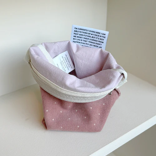 Aeiou Basic Pouch (M size) Little Dot Red Bean Latte - Image 2