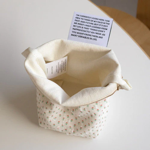 Aeiou Basic Pouch (M size) Pajama Apricot Flower - Image 3