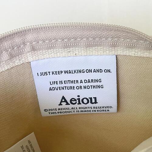 Aeiou Basic Pouch (M size) Stripe Attic Brown - Image 4