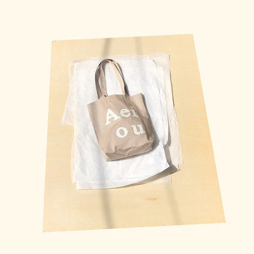 Aeiou Logo Bag (Cotton 100%) Soybean milk - Image 3