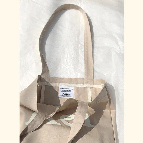 Aeiou Logo Bag (Cotton 100%) Soybean milk - Image 4