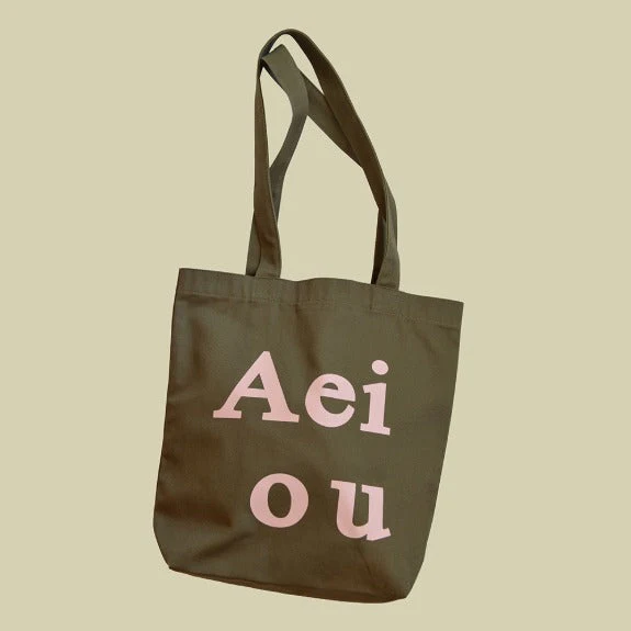 Aeiou Logo Bag (Cotton 100%) Pink Muhly Grass