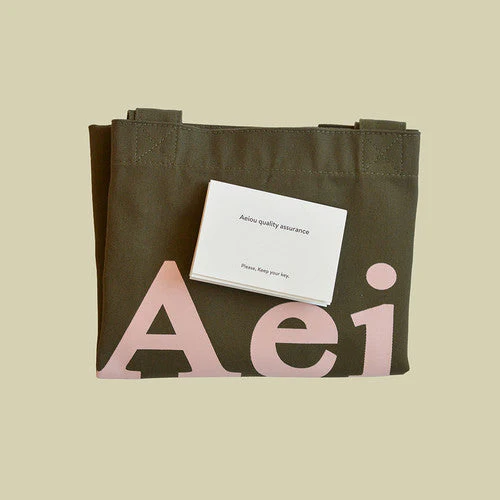Aeiou Logo Bag (Cotton 100%) Pink Muhly Grass - Image 2