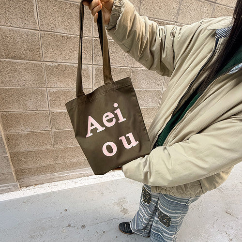 Aeiou Logo Bag (Cotton 100%) Pink Muhly Grass - Image 3