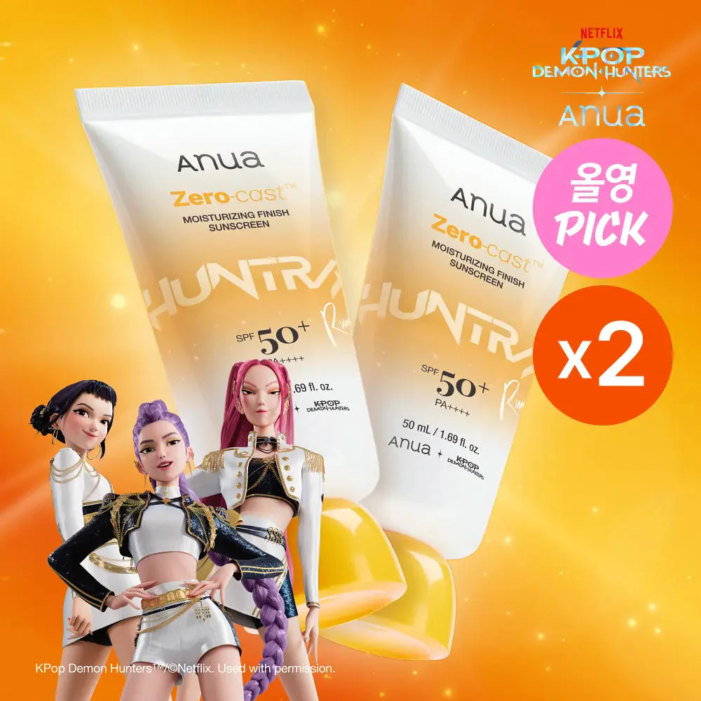 [Anua X K-POP DEMON HUNTERS] ZERO-CAST MOISTURIZING FINISH SUNSCREEN 50ml (1+1)