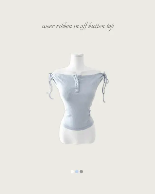 CLOUDEMOTION Wear Ribbon In-Off Button Top