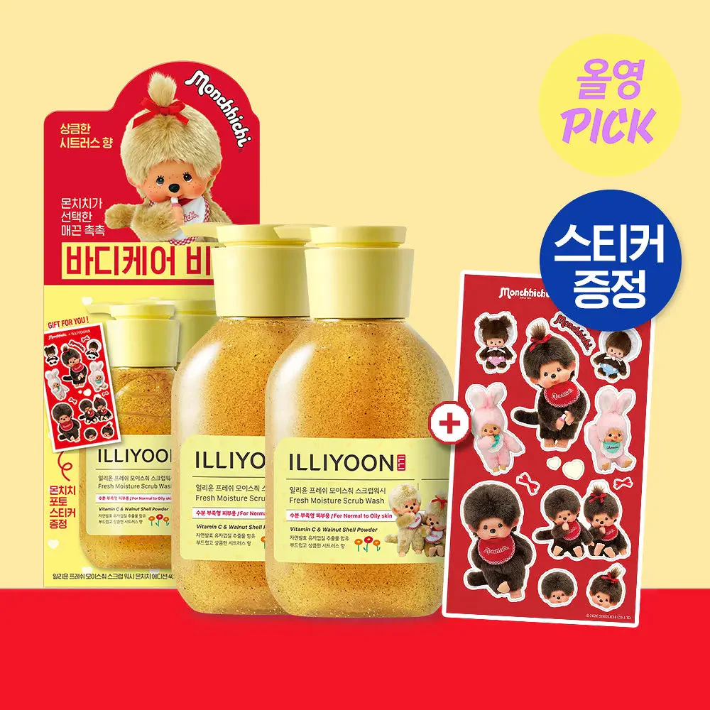 [ILLIYOON X monchhichi] FRESH MOISTURE SCRUB WASH 400ml*2ea