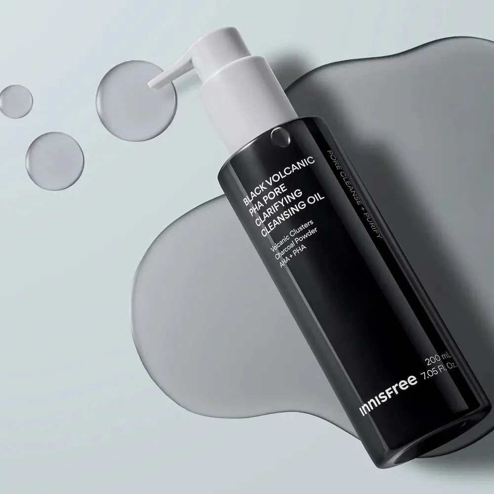 Innisfree Black Volcanic PHA Pore Clarifying Cleansing Oil 200ml - Image 2