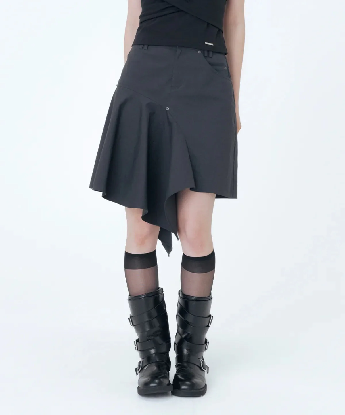 [IVE REI PICK] Miseki SEOUL One side draped midi skirt - Image 2