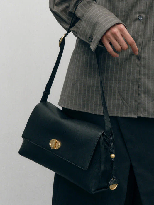 JILLSTUART Black Leather Orb Embellished Shoulder Bag M - Image 2