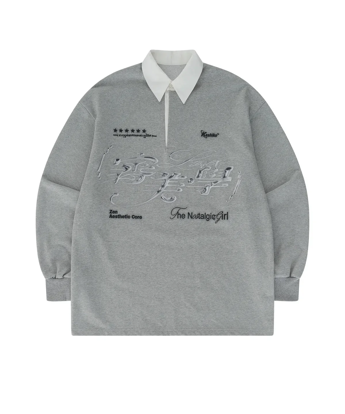 Kashiko Aesthetic Collar Rugby Shirts - Image 3