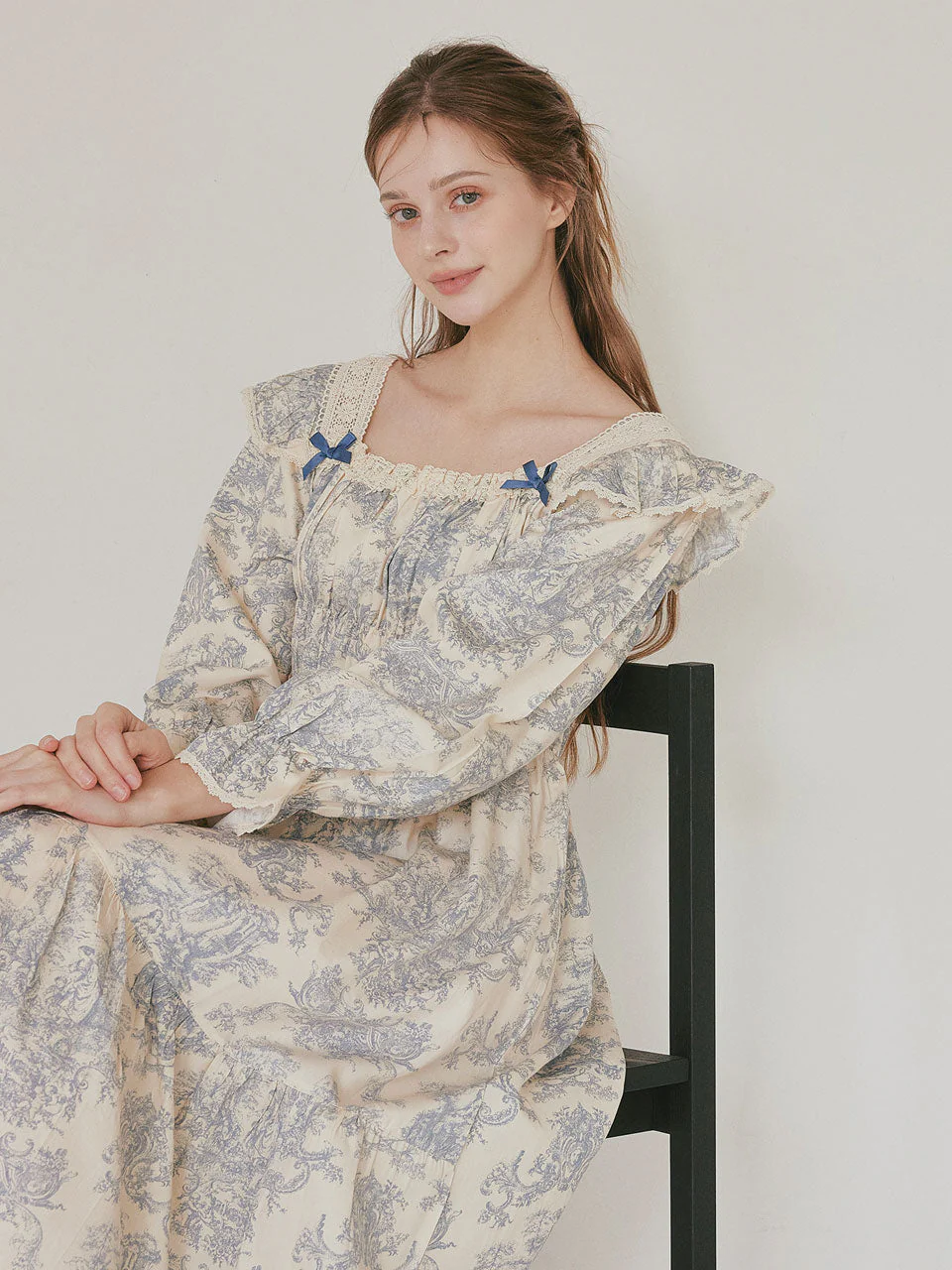 LUNALUZ WOMEN_WOMEN_Versailles squreneck modal cotton dress pajama
