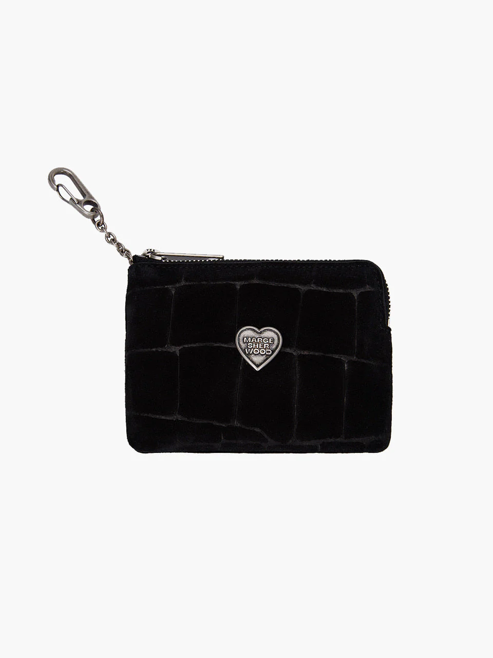 MARGESHERWOOD HEART ZIPPER WALLET_SILVER LOGO