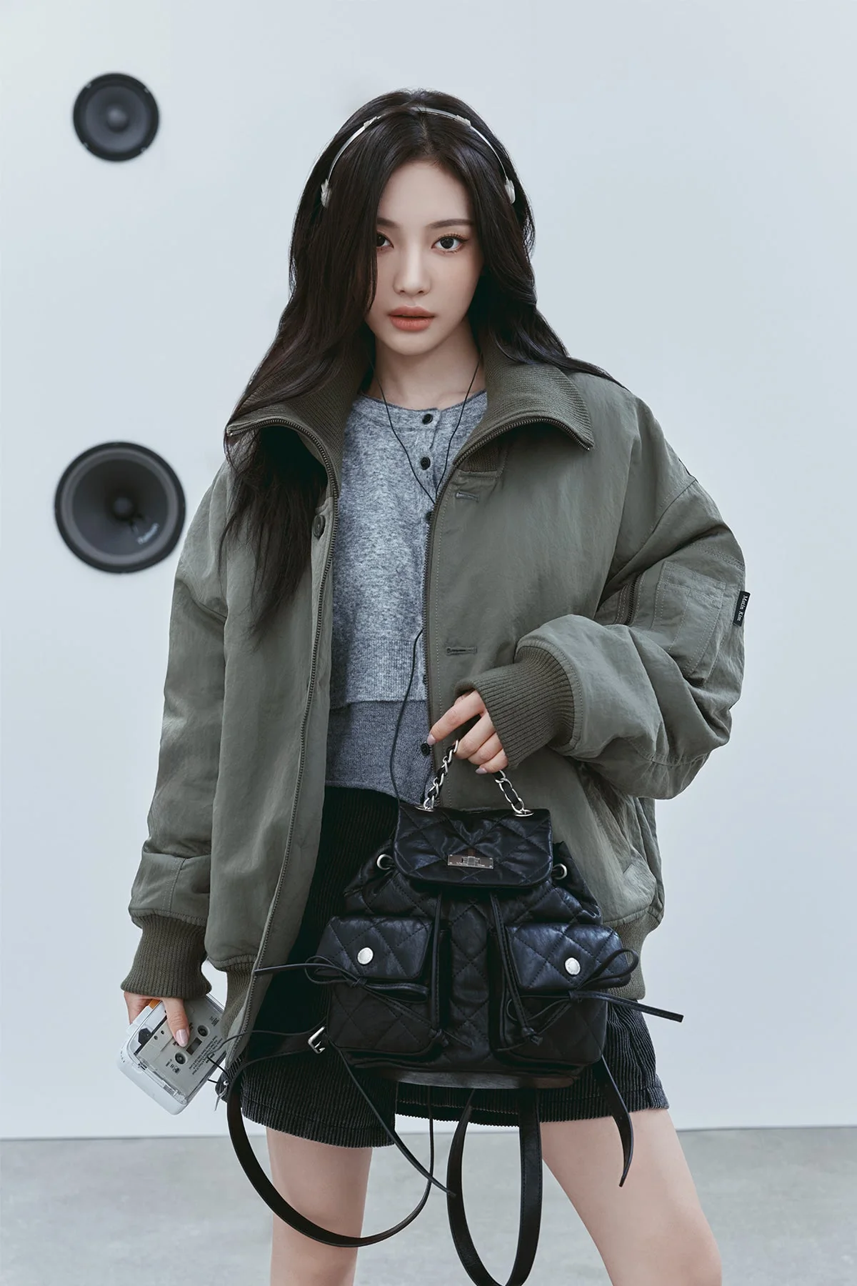 Matin Kim DOUBLE POCKET QUILTING MINI BACKPACK (aespa ningning WEAR)