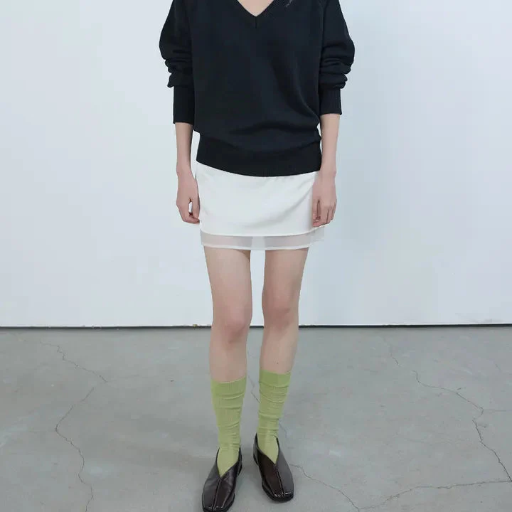 MICHIKO LONDON KOSHINO Layered Satin Mini Skirt - Image 2