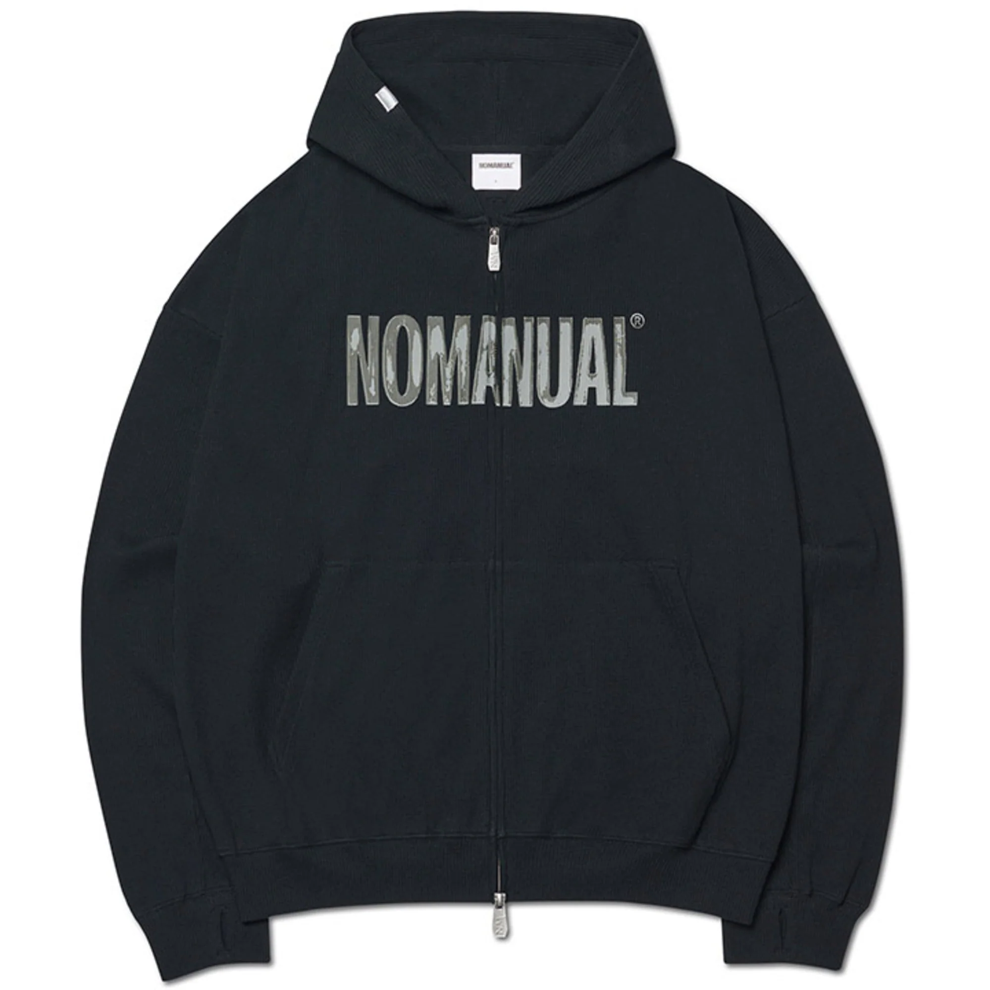 NOMANUAL NM WAFFLE HOODED ZIP-UP (SEVENTEEN Mingyu wear) - Image 3
