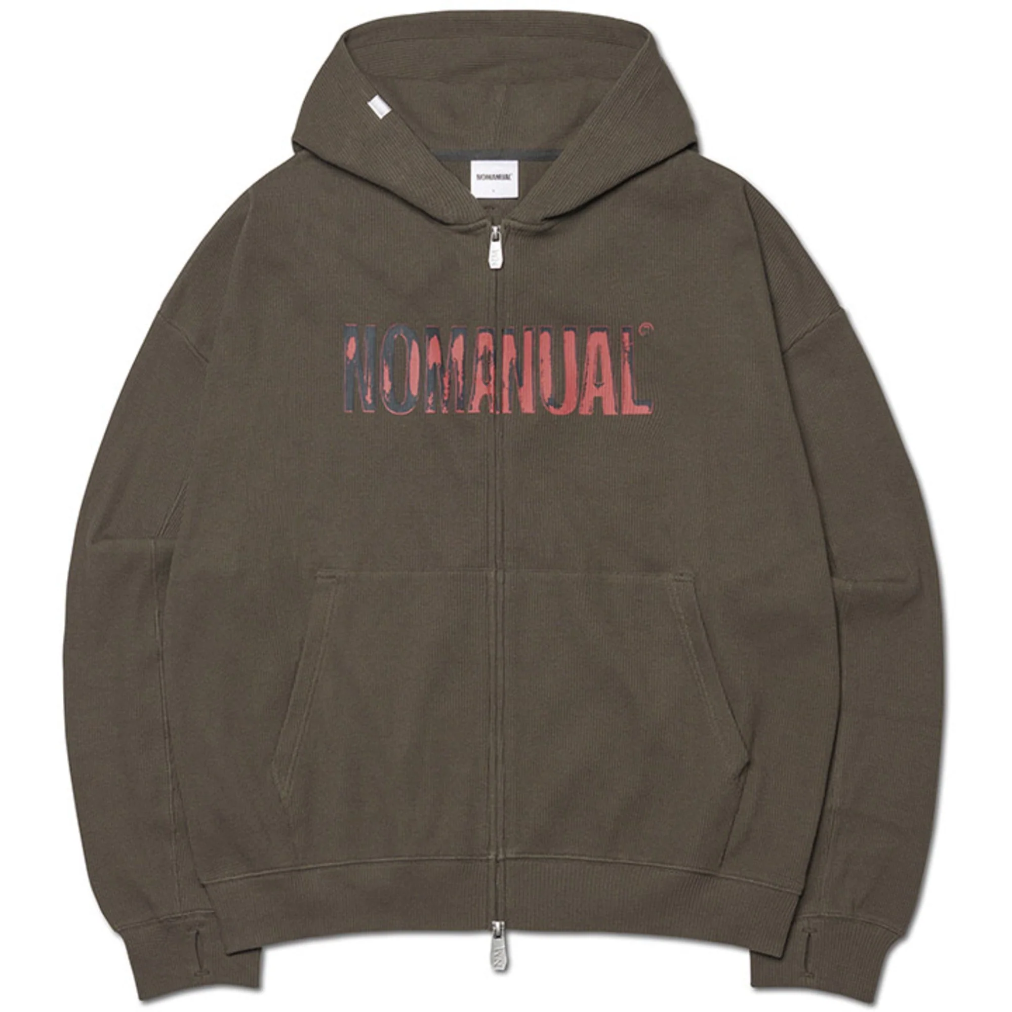 NOMANUAL NM WAFFLE HOODED ZIP-UP (SEVENTEEN Mingyu wear) - Image 4