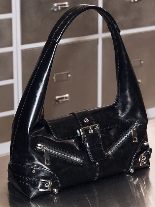 NOT KNOWING Small Moto Hobo Bag