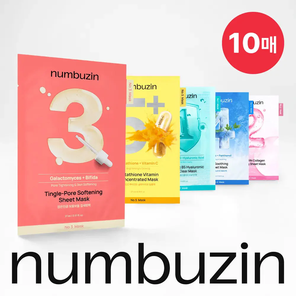 numbuzin Sheet Mask 10EA (5 Type)