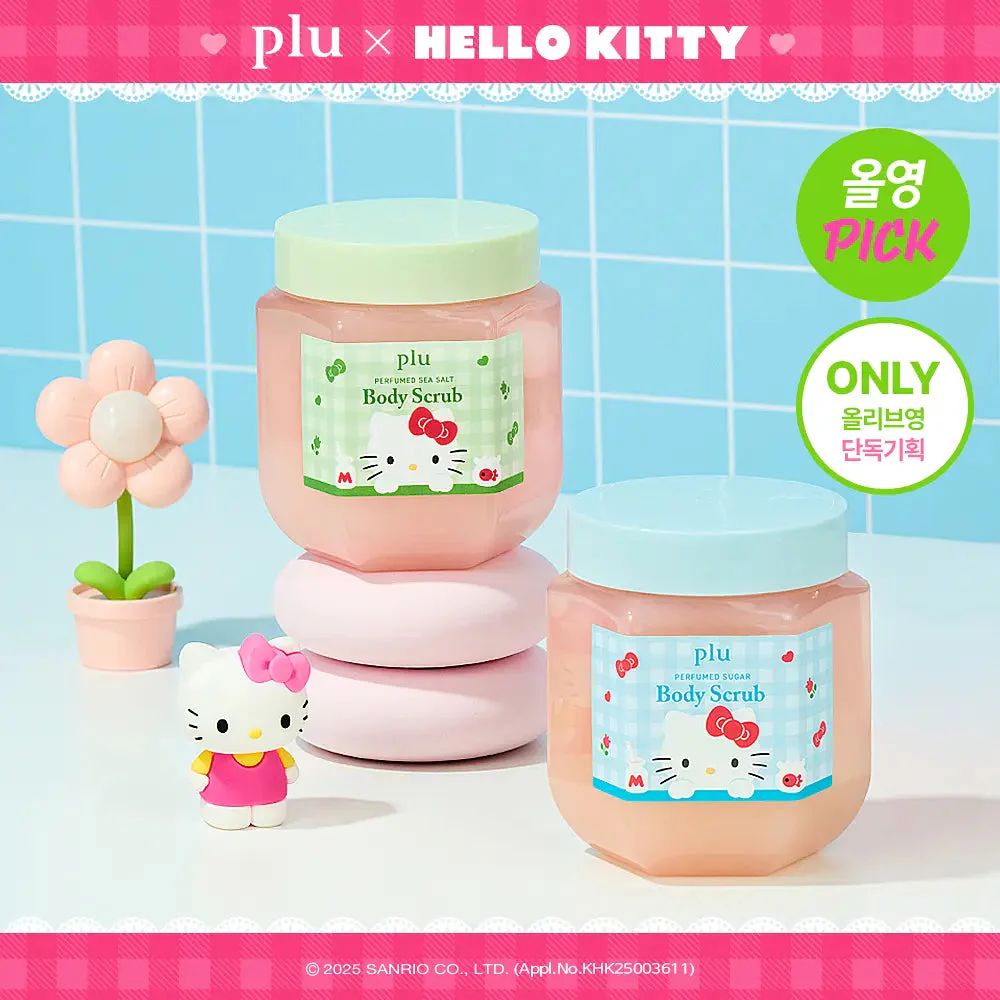 [plu X HELLO KITTY] PERFUMED SEA SALT & SUGAR BODY SCRUB (510g/600g) (+Scrunchie) - Image 3