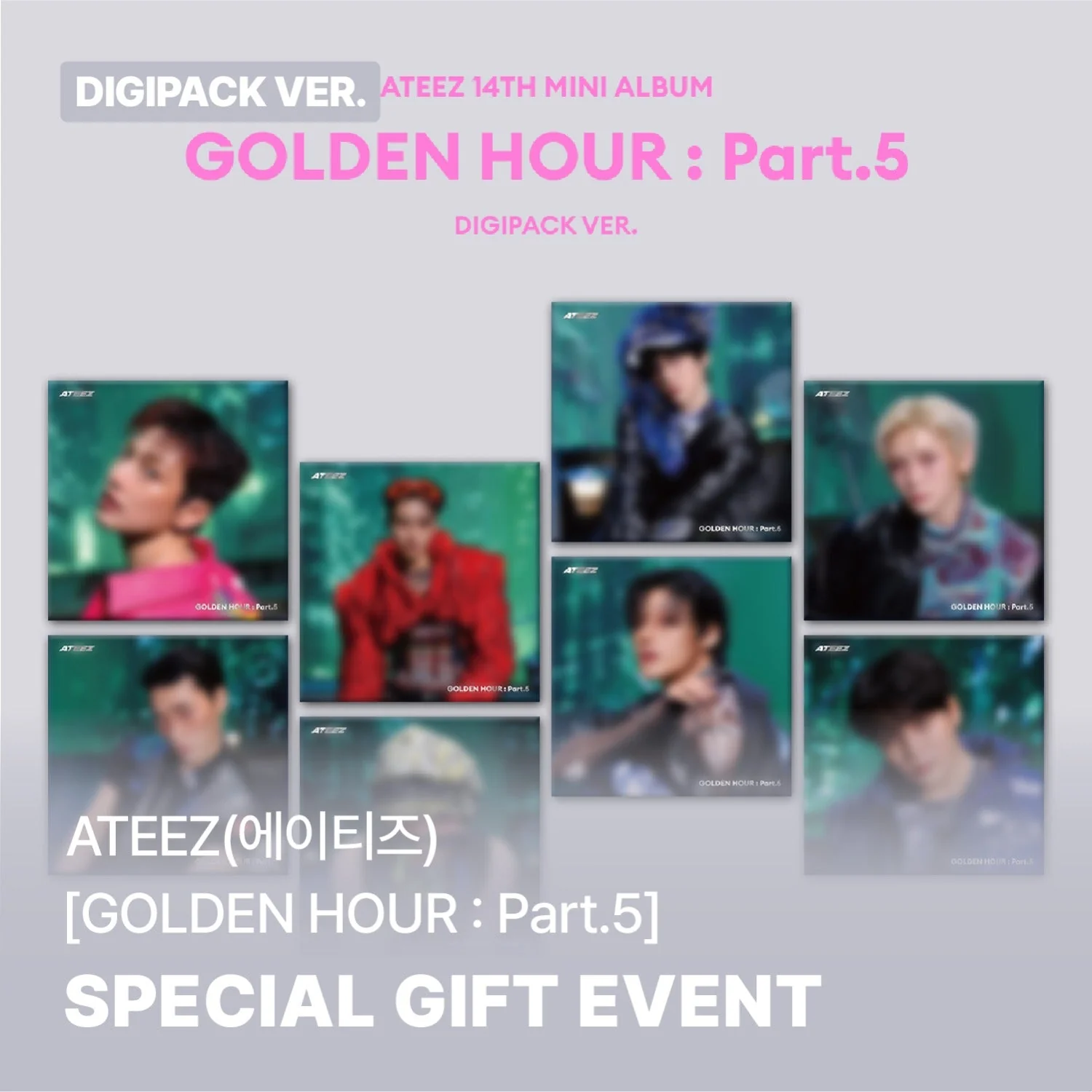 [POB Selectable] [PRE-ORDER] ATEEZ - 14th Mini Album GOLDEN HOUR : Part.5 (DIGIPACK)