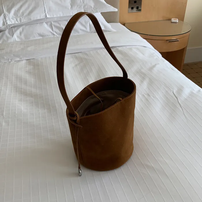 SOMEWHERE BUTTER. Suede Basket Bag - Image 2