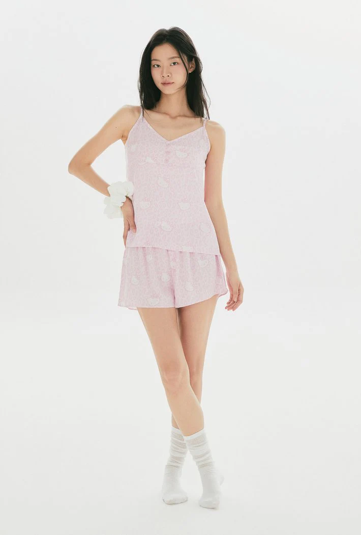 [SPAO X Hello Kitty] Leopard Slip Pajama Set