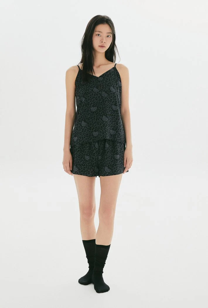 [SPAO X Hello Kitty] Leopard Slip Pajama Set - Image 3