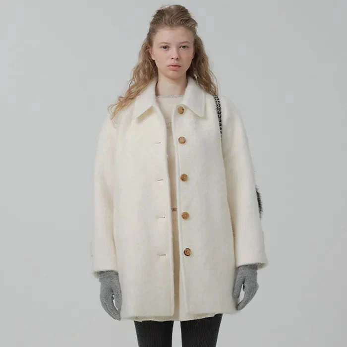 the Barnnet Snow White Half Balmacaan Coat