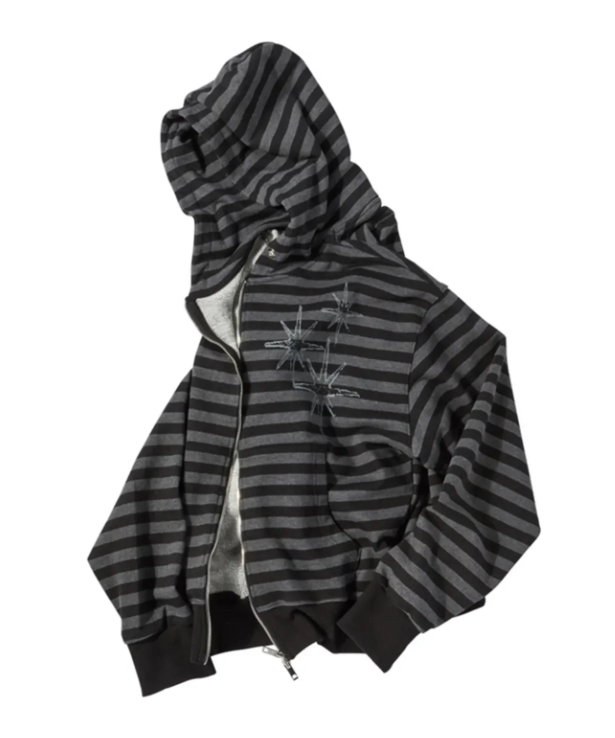 UNTITLED SEOUL Starlight Stripe Zip-Up Hoodie (NCT WISH RIKU Wear) - Image 2