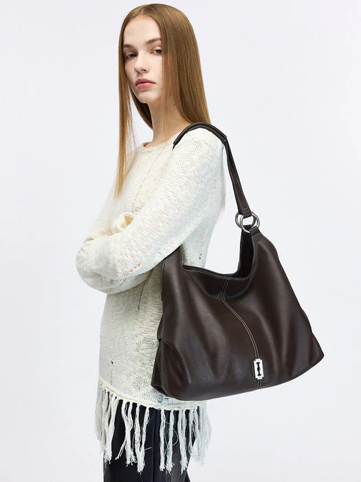 vunque Halfmoon Attache Two Handle Shoulder Bag