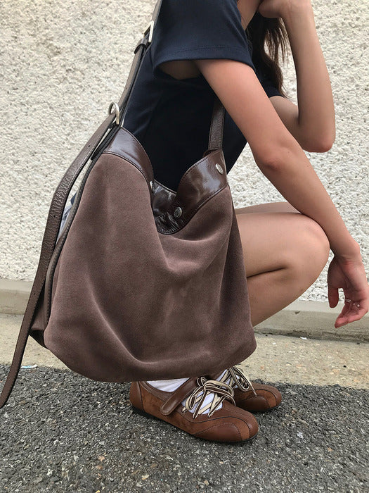 vunque Perfec Button Up Soft Suede Hobo S